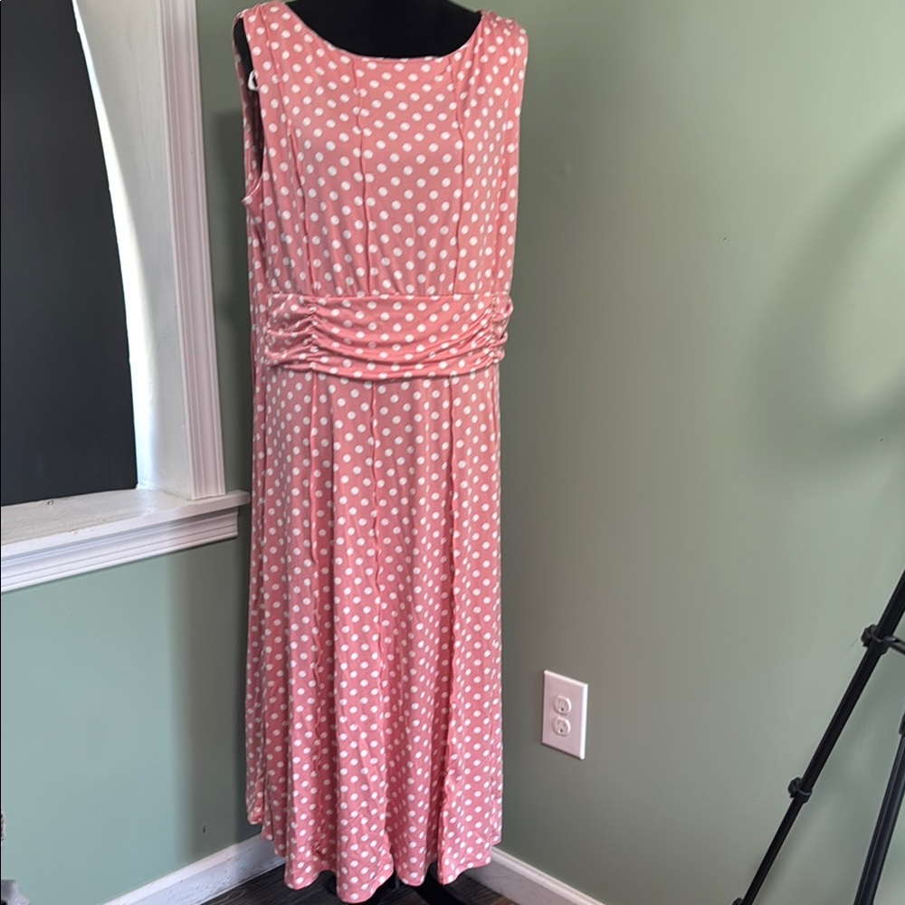 Perceptions pink with white polkadot dress 18